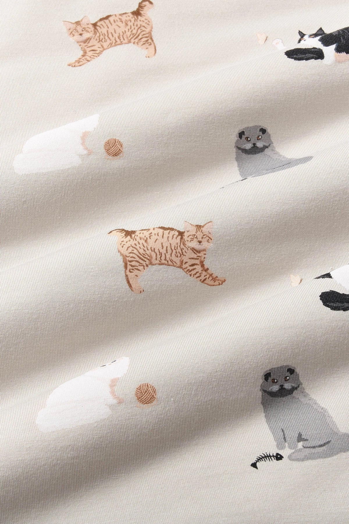 Zippered Romper in Fluffy Cat