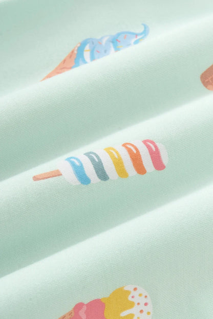 Short Sleeve Pajamas in Mint Ice Cream