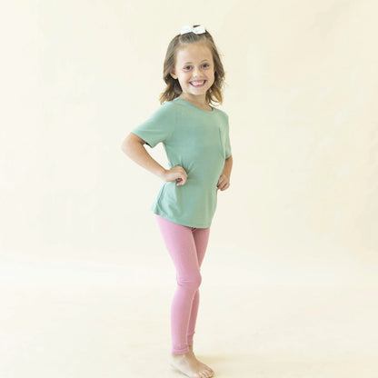 Ribbed Leggings in Apple Blossom