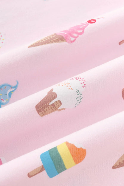 Spaghetti Strap Ruffle Romper in Sakura Ice Cream