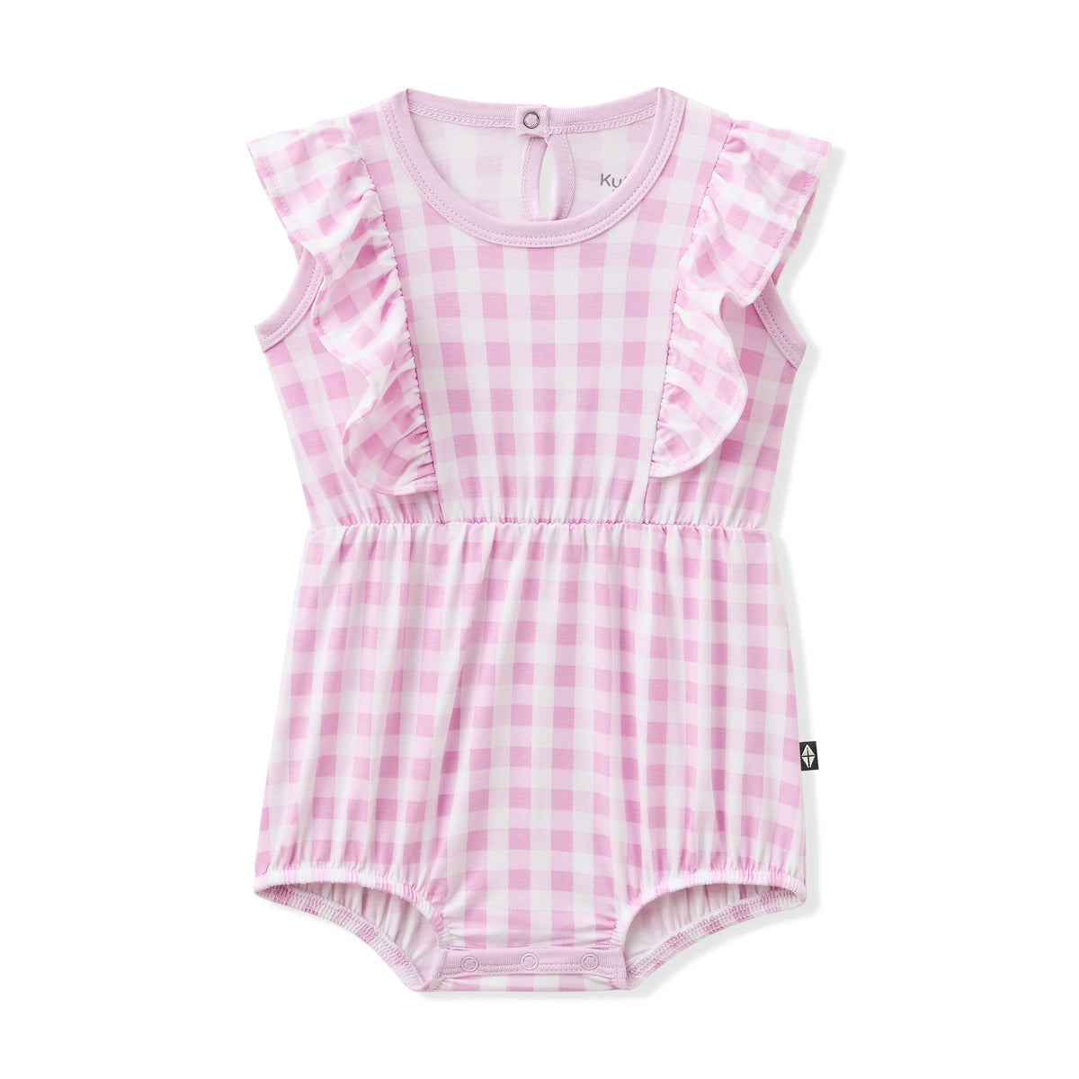 Bubble Romper in Gingham Thistle