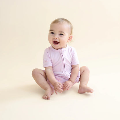 Zipper Shortall Romper in Thistle