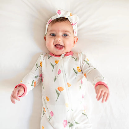 Zippered Romper in Tulip