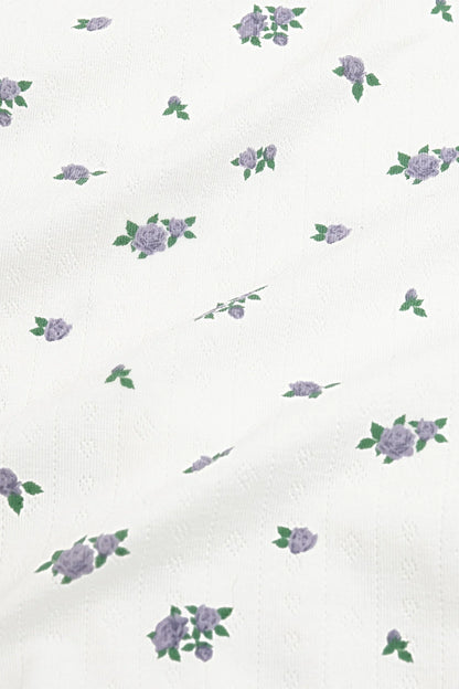 Pointelle Zippered Footie in Spray Rose