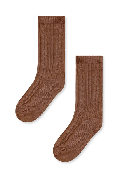 Knee High Socks in Latte