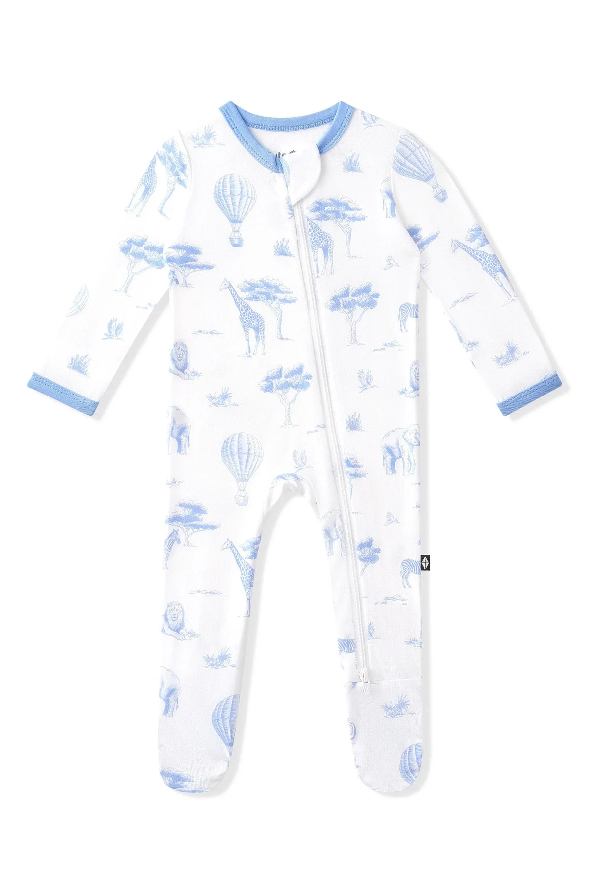 Zippered Footie in Toile Safari