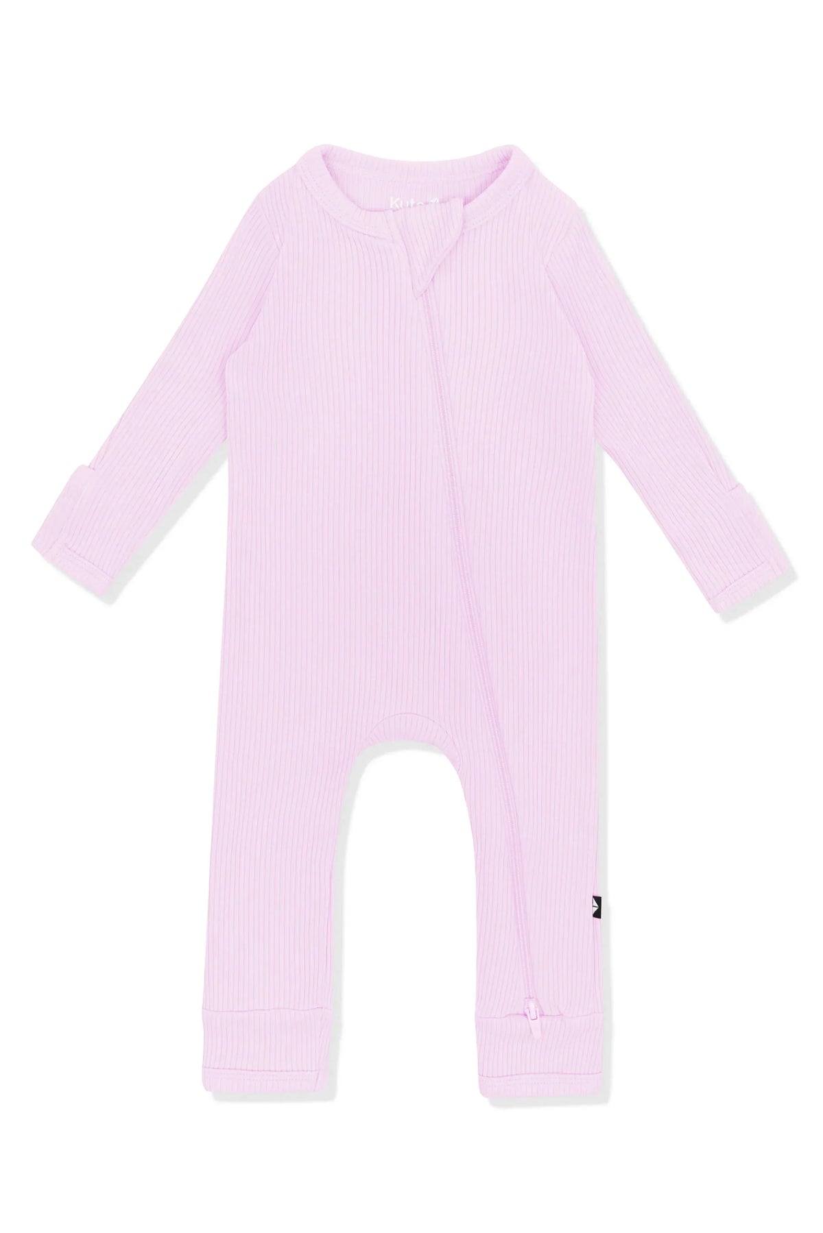 Ribbed Zipper Romper in Thistle